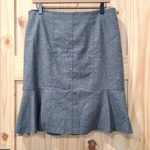 Banana Republic Gray Wool Blend Flare Skirt Academia Preppy Modern Minimalist 6